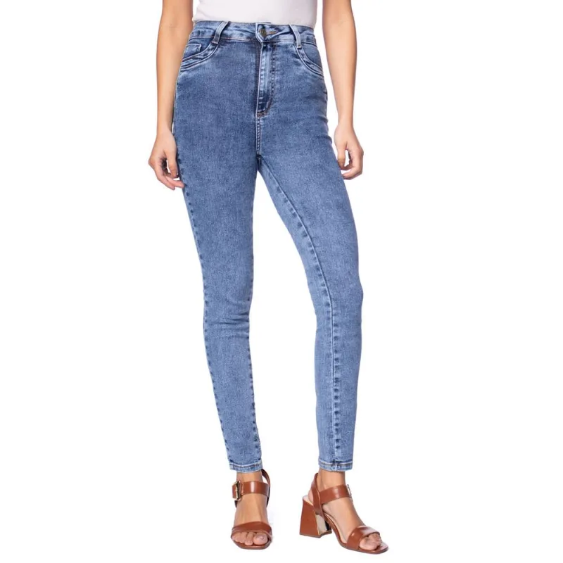 Calça Jeans Feminina Sawary Cigarrete Levanta Bumbum Azul - 44