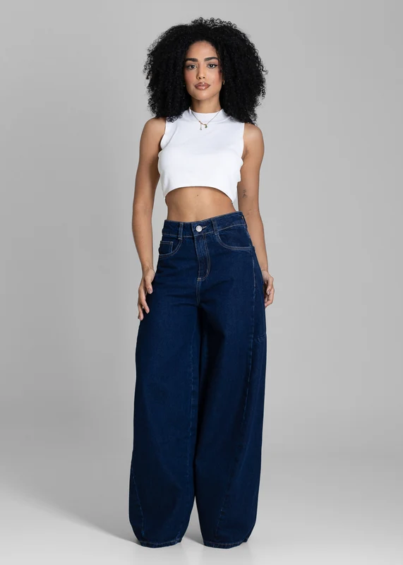 Calça Jeans Sawary Balloon - 283813 AZUL AZUL / 40