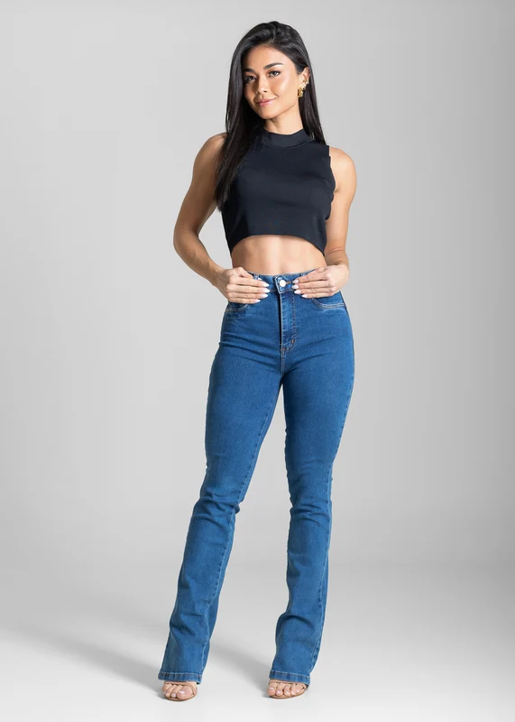 Calça Jeans Sawary Push Up Boot Cut - 284004 AZUL AZUL / 46