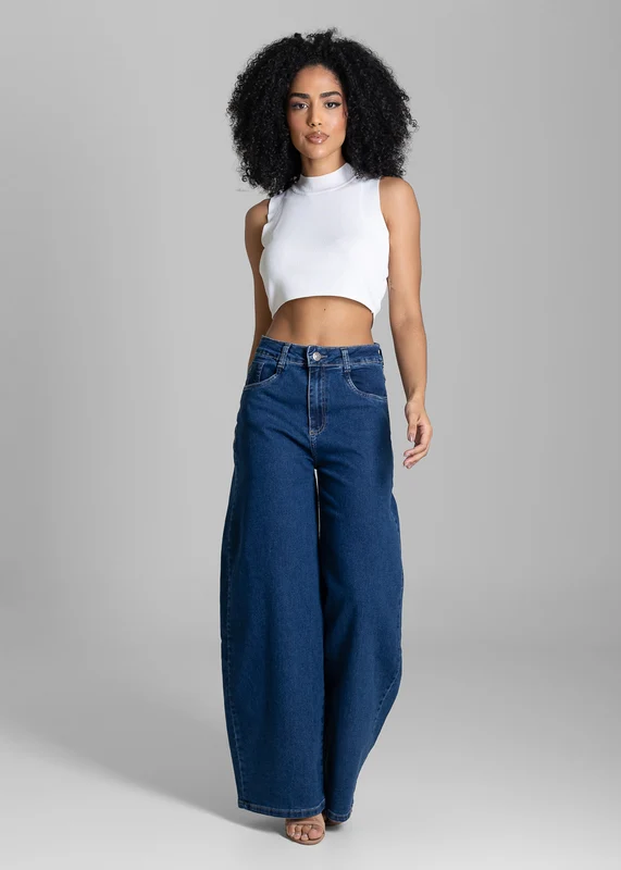Calça Jeans Sawary Balloon - 283863 AZUL AZUL / 44