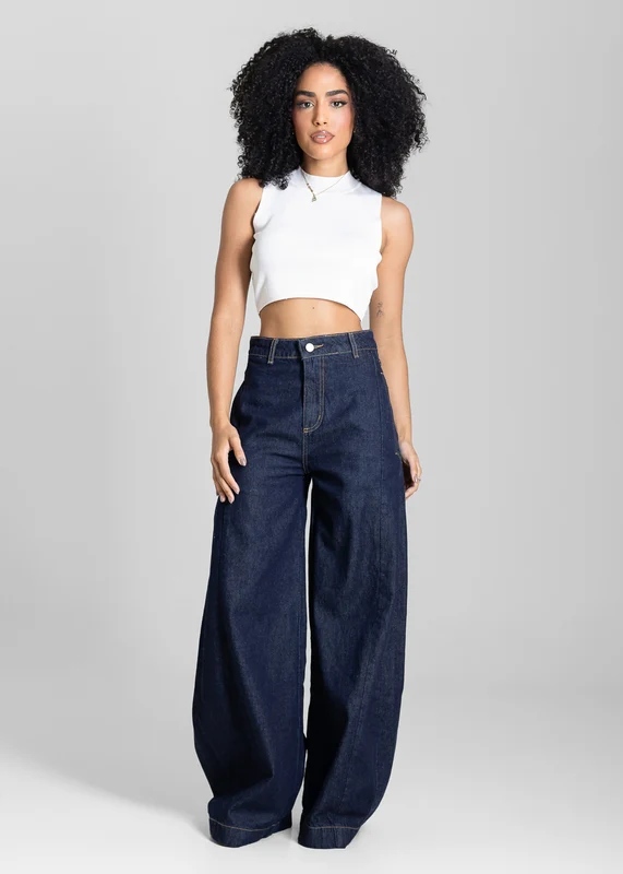 Calça Jeans Sawary Balloon - 284183 AZUL AZUL / 34