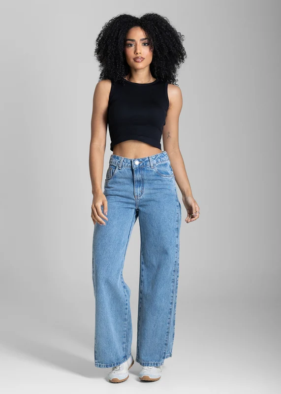 Calça Jeans Sawary Wide Leg Petit - 283465 AZUL AZUL / 42