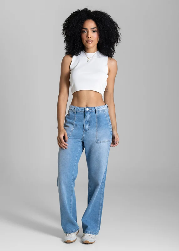 Calça Jeans Sawary Reta Petit - 283887 AZUL AZUL / 38