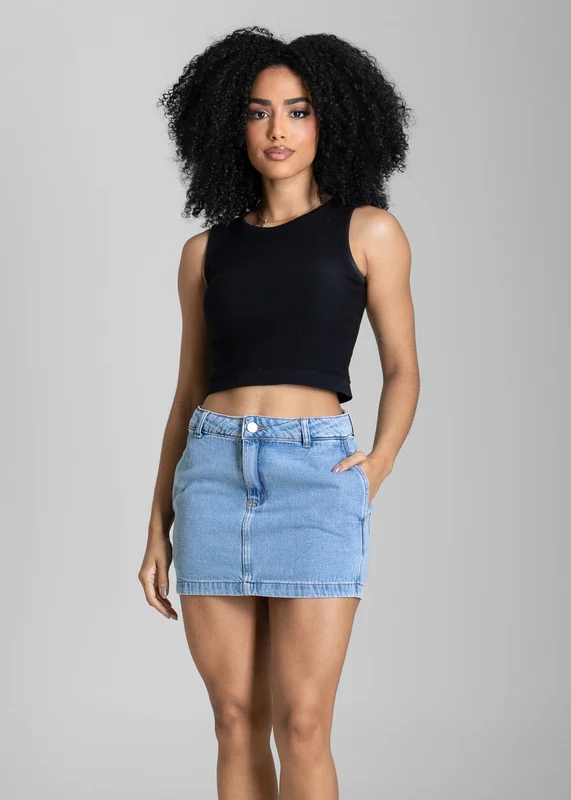 Saia Mini Jeans Sawary - 283852 AZUL AZUL / 38