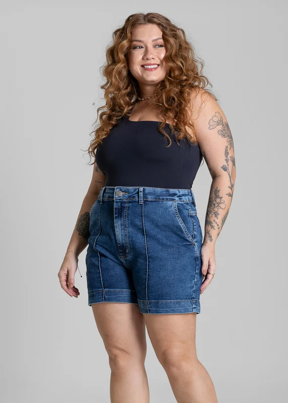 Shorts Jeans Sawary Plus Size - 284229 AZUL AZUL / 46