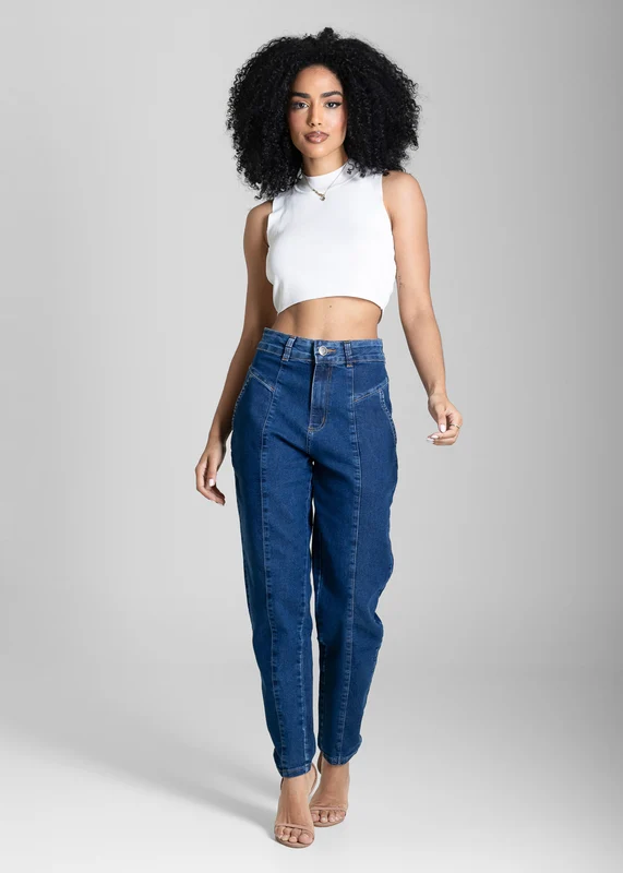 Calça Jeans Sawary Mom - 283295 AZUL AZUL / 40