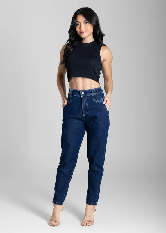 Calça Jeans Sawary Mom - 283408 AZUL AZUL / 34