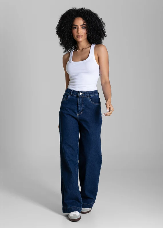 Calça Jeans Sawary Wide Leg Petit - 284318 AZUL AZUL / 36