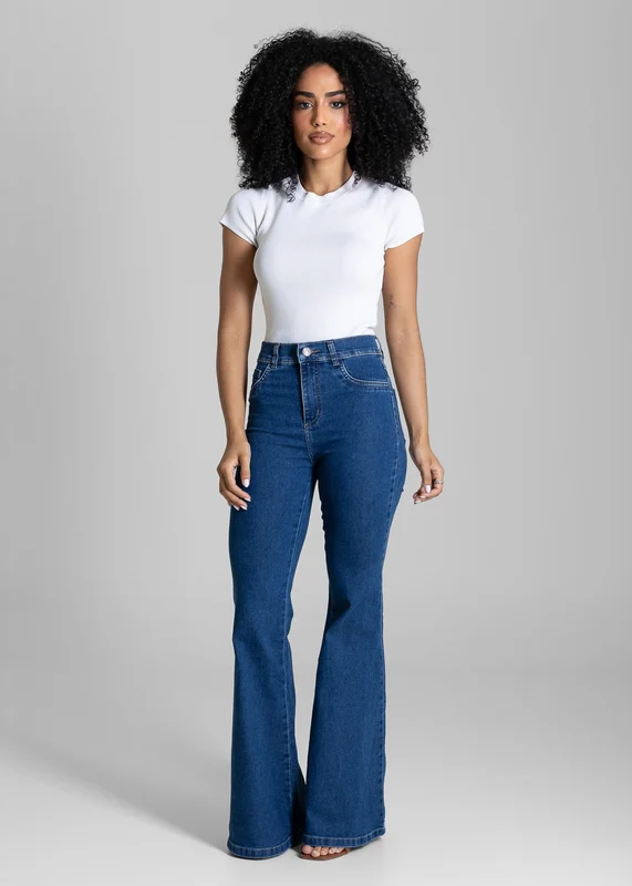 Calça Jeans Sawary Flare - 284445 AZUL AZUL / 44