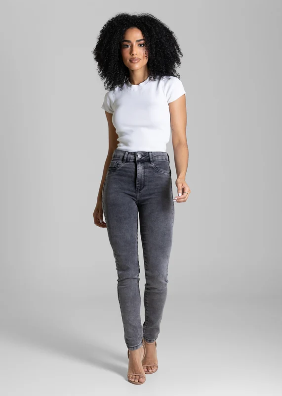 Calça Jeans Sawary Push Up - 284149 PRETO PRETO / 36