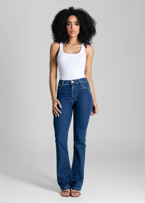 Calça Jeans Sawary Boot Cut - 284263 AZUL AZUL / 40