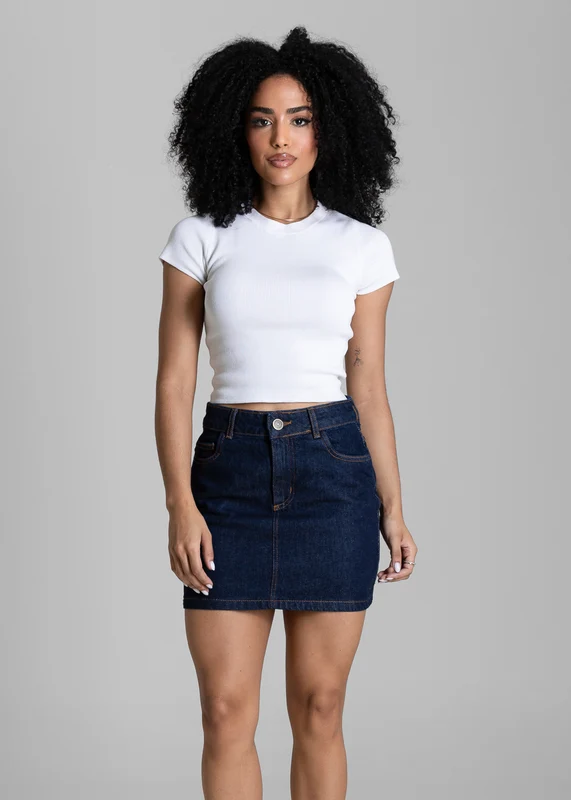 Saia Mini Jeans Sawary - 284419 AZUL AZUL / 46