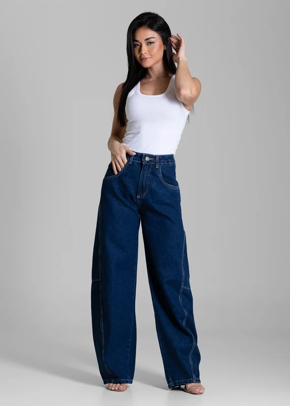 Calça Jeans Sawary Balloon - 284187 AZUL AZUL / 46