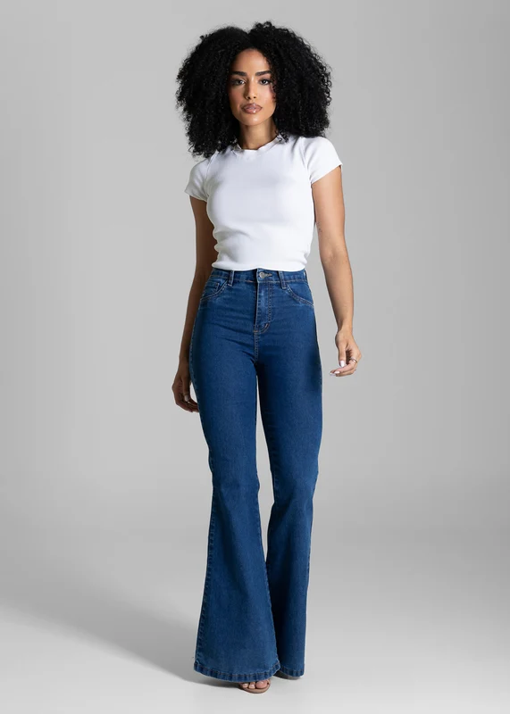 Calça Jeans Sawary Flare - 284451 AZUL AZUL / 36