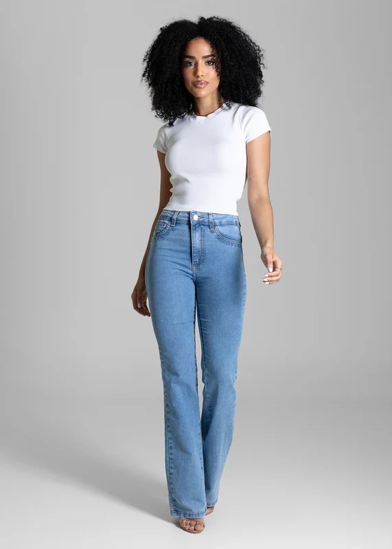 Calça Jeans Sawary Push Up Boot Cut - 283963 AZUL AZUL / 38