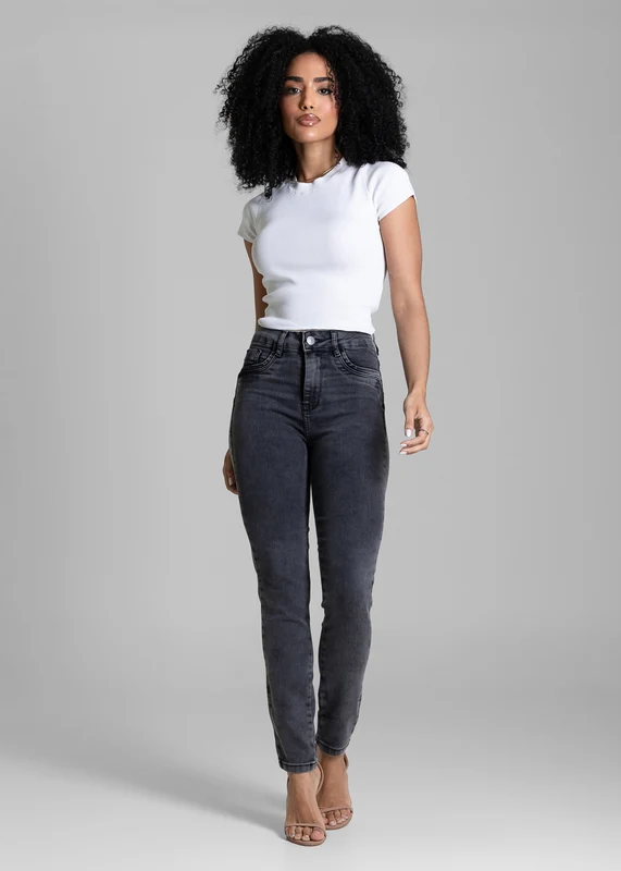 Calça Jeans Sawary Levanta Bumbum - 284686 PRETO PRETO / 40