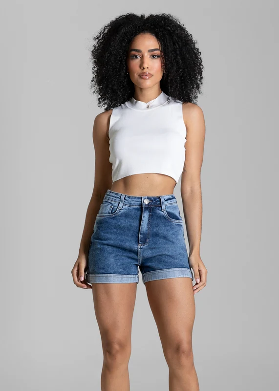 Shorts Jeans Barra Dobrada Sawary - 284485 AZUL AZUL / 38