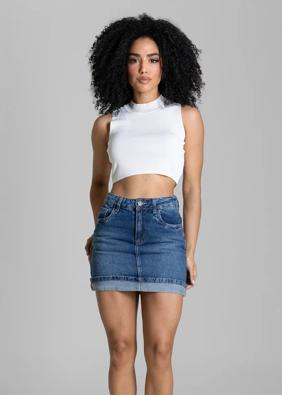 Saia Mini Jeans Sawary - 284333 AZUL AZUL / 40
