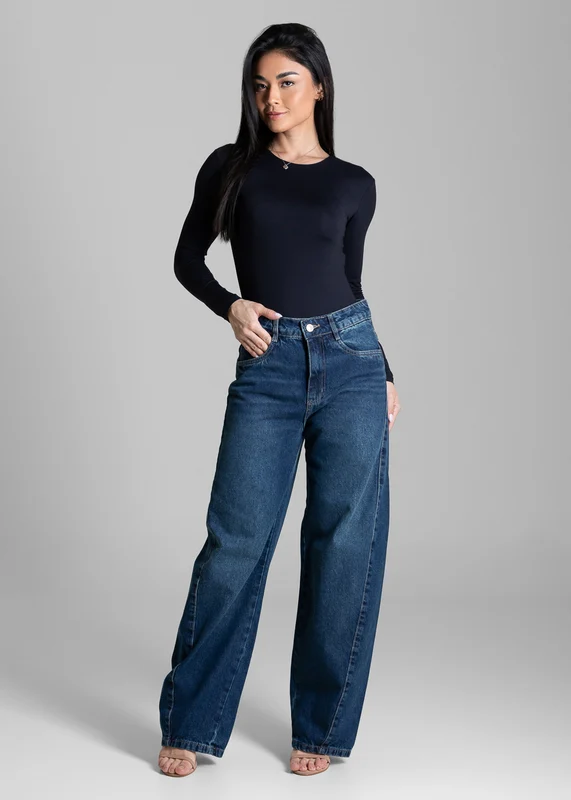 Calça Jeans Sawary Barrel - 283866 AZUL AZUL / 34