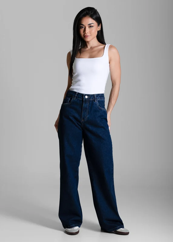 Calça Jeans Sawary Wide Leg Petit - 284417 AZUL AZUL / 36