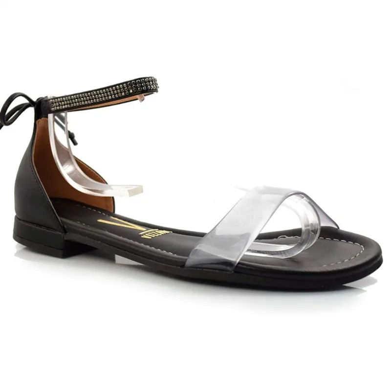 Sandália Rasteira Feminina com Vinil Vizzano Preto 6370425-21888 34