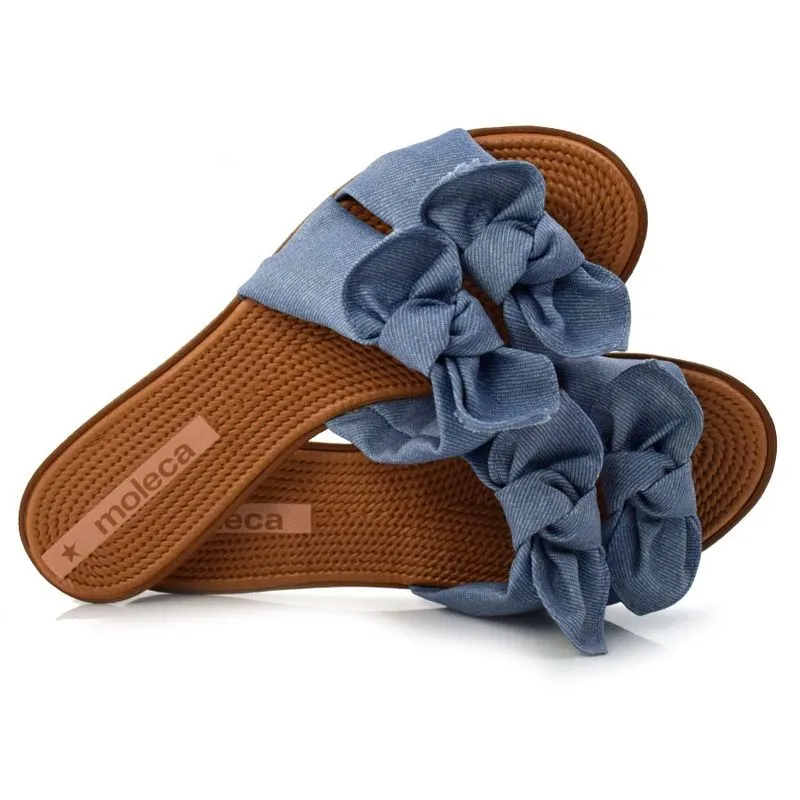 Tamanco Rasteira Feminino Moleca Azul 5297424-15183 35