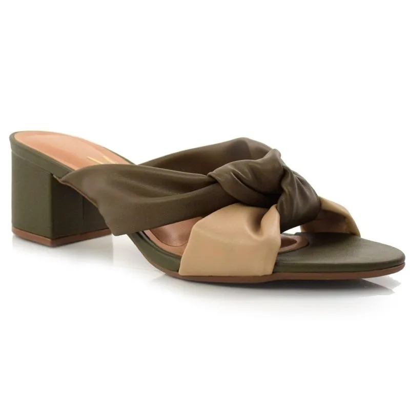 Tamanco Feminino de Salto Bloco Vizzano Verde 62911116-18459 37