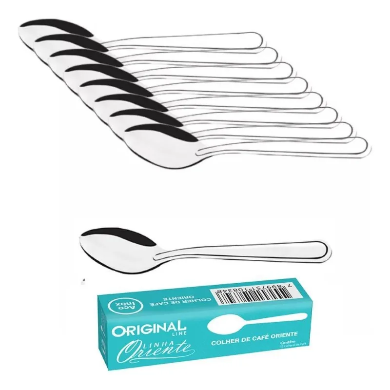 Kit 24 Colher De Café Pequena Basic Aço Inox Padaria Cafeter