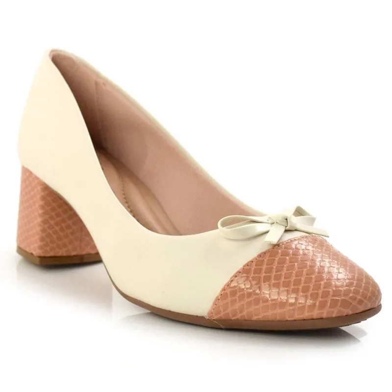 Scarpin Feminino de Salto Bloco Beira Rio Branco 4270102-22037 39