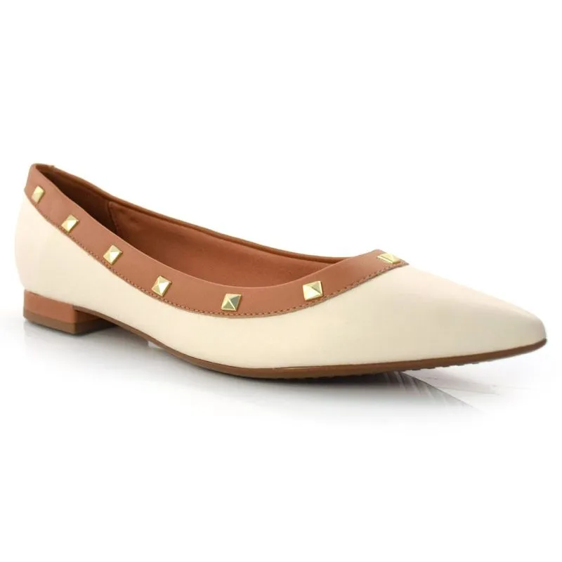 Sapatilha Feminina de Bico Fino Vizzano Creme 1206270-7286 38