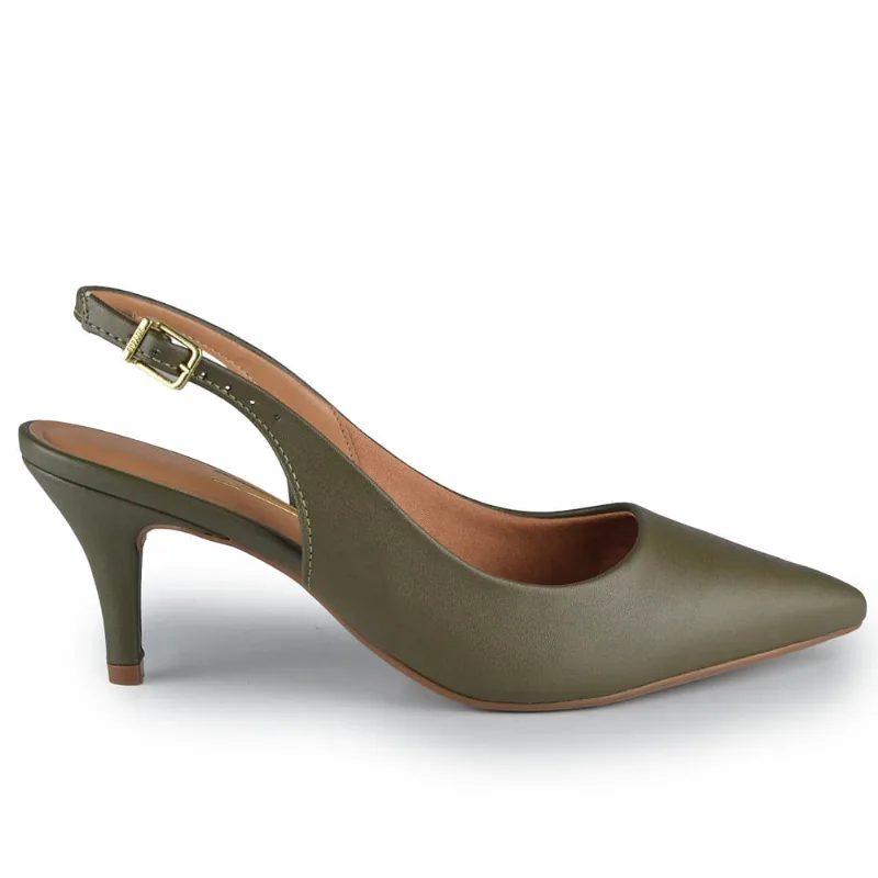 Chanel Vizzano Feminino Salto Alto 1185.700 7286 PELICA OLIVA 39
