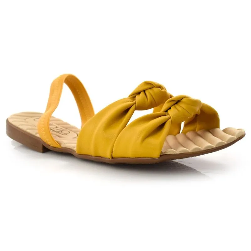 Sandália Rasteira Feminina Beira Rio Amarelo 8350231-18462 35