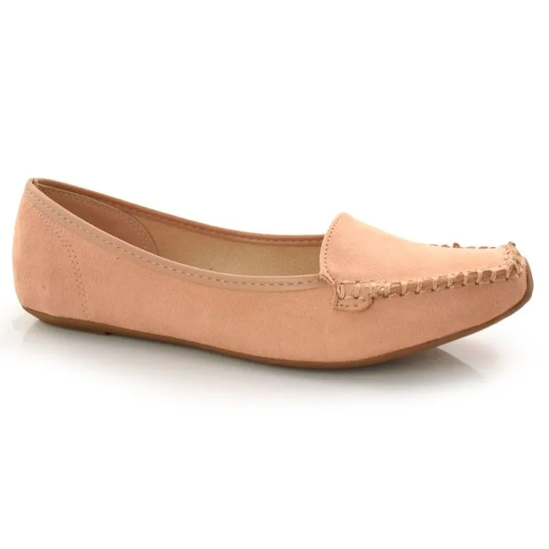 Mocassim Feminino de Camurça Moleca Creme 5252207-5881 38