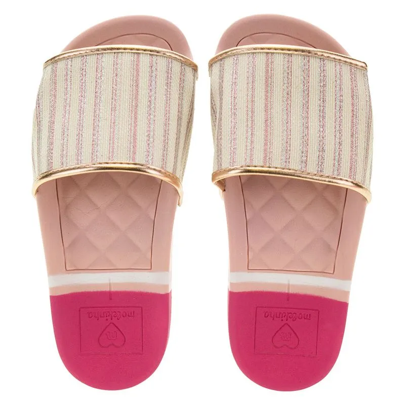 Chinelo Infantil Slide Molekinha - 2311405 BEGE/ROSA 27