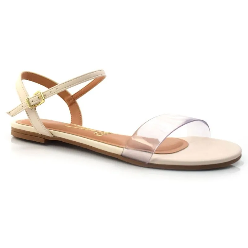 Sandália Rasteira com Vinil Vizzano Creme 6448108-22431 39