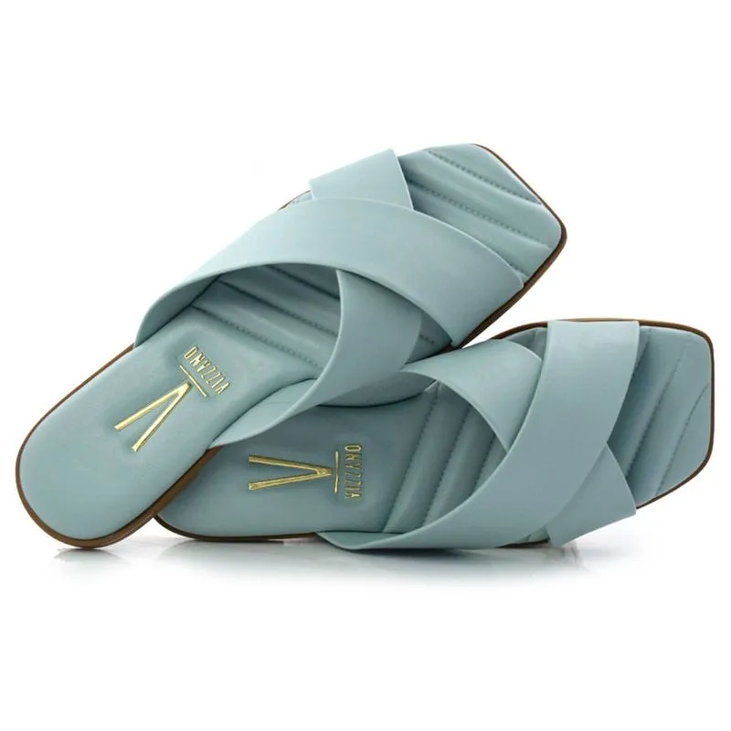 Tamanco Rasteira Feminino Vizzano Verde 6452205-7286 37