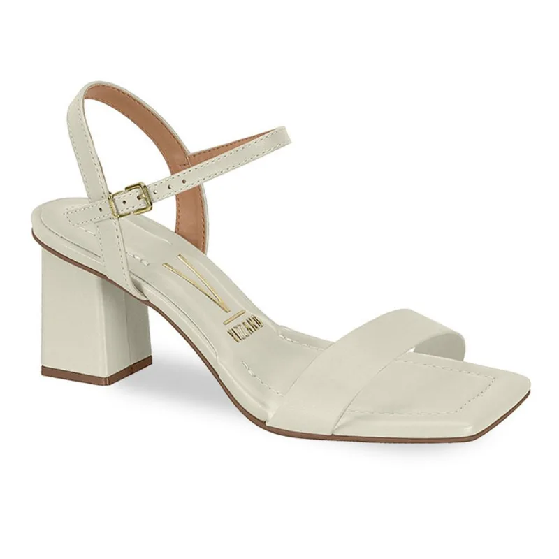 Sandália Vizzano Salto Bloco Feminina Off White 38