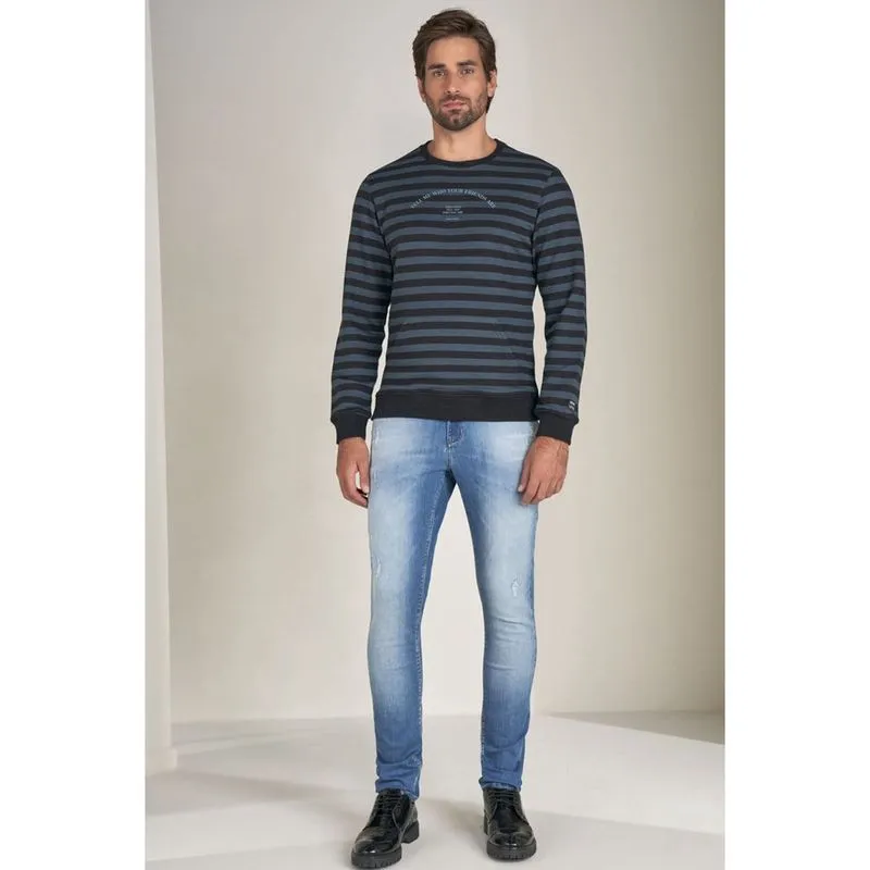 Calça Jeans Lado Avesso Skinny Azul Claro