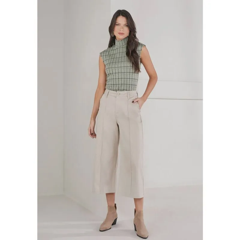 Blusa Sem Manga Lado Avesso Xadrez Verde