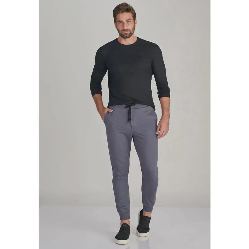 Calça Moletom Lado Avesso Cinza