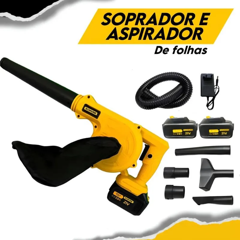 3x Soprador De Folhas Com 2 Bateria 21v Aspirador Elétrico C