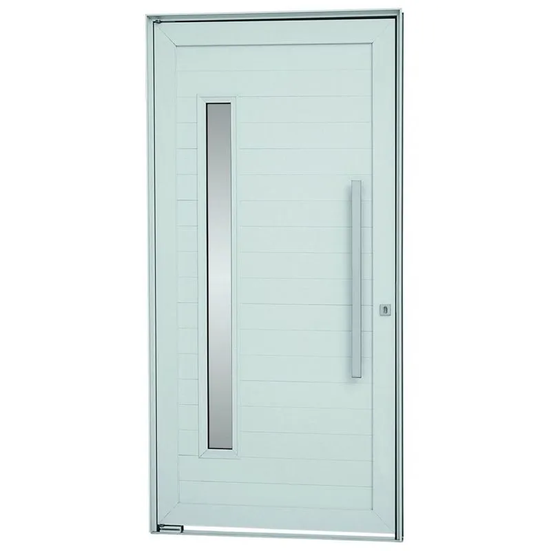 Kit Porta Pivotante com Vidro Alumínio 216cmx110cm Sasazaki Branco