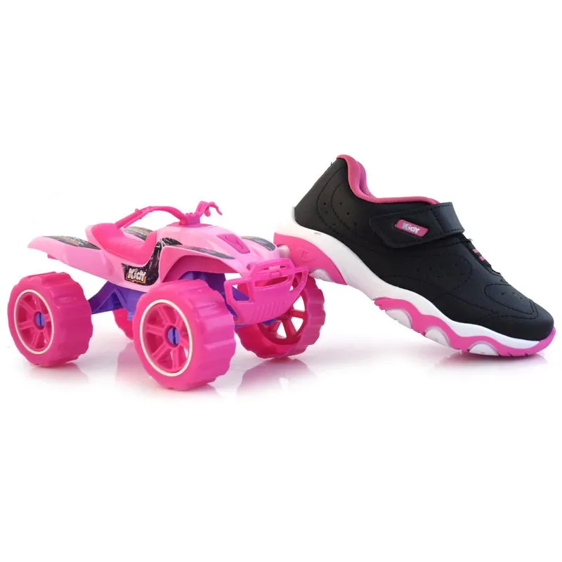 Tênis Infantil Kidy Play com Carrinho Preto 007.1651 25