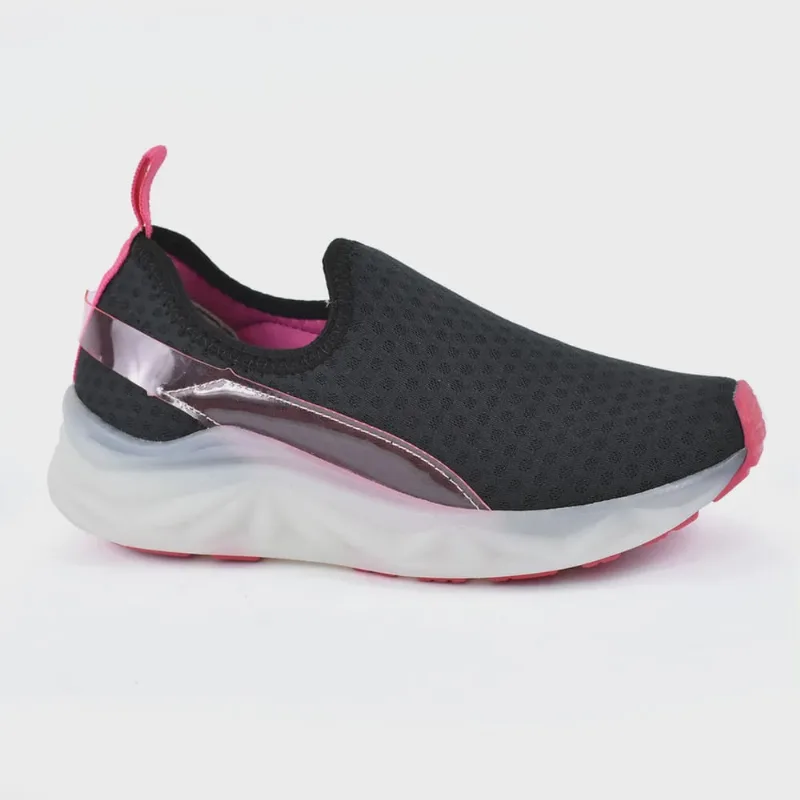 Tênis Kidy Light Fun Infantil Preto Rosa
