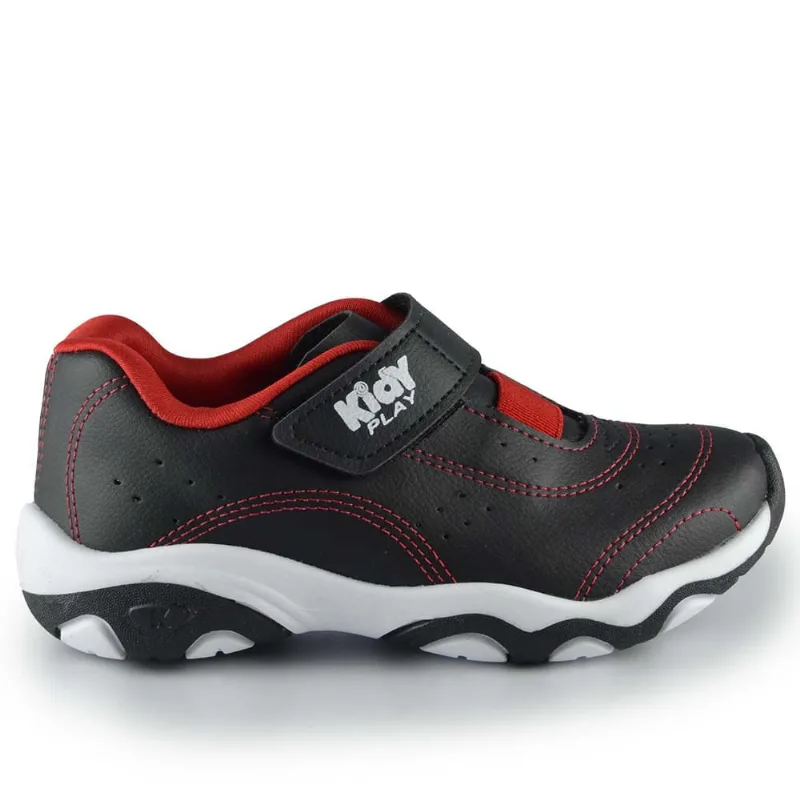 Kit Tênis Infantil Kidy Masculino Play 007-0671 0080 PRETO/VERMELHO 28