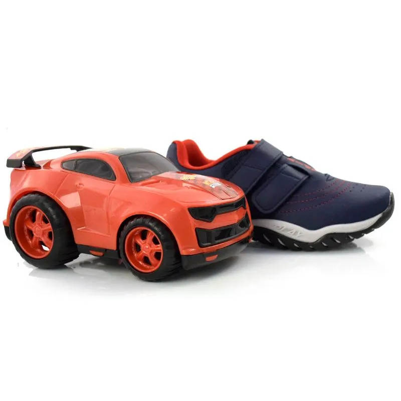 Tênis Infantil Kidy Play + Carrinho Azul 007.0618 27
