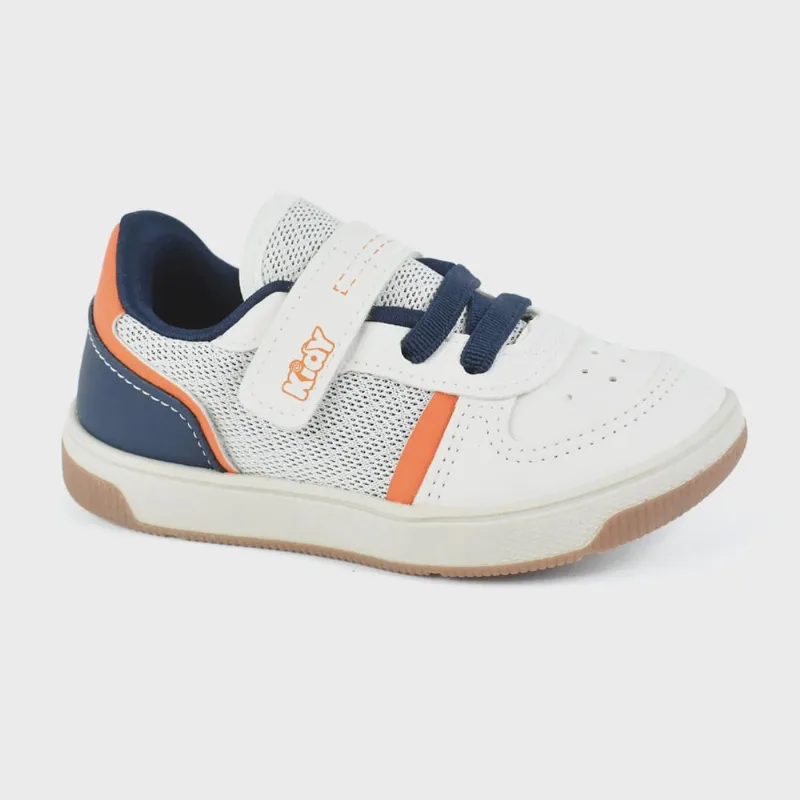 Tênis Kidy Social Infantil Branco Azul Laranja