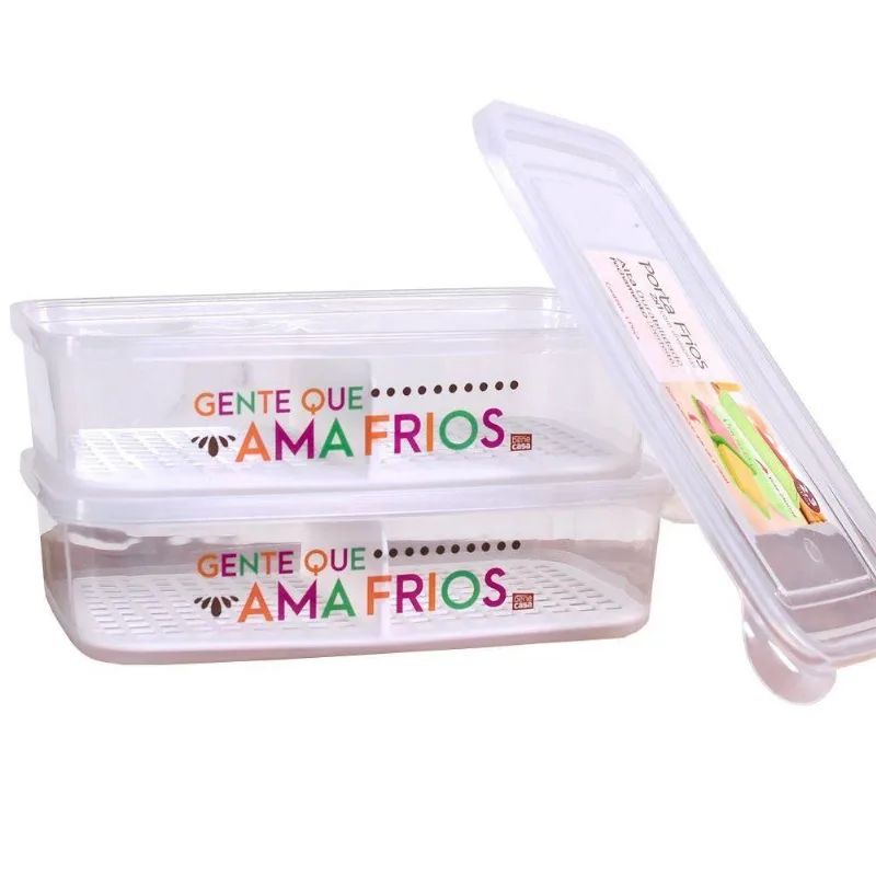 Pote Porta Frios 2x1 Com Divisoria E Suporte 2300ml