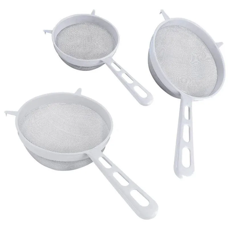 Conjunto 3 Peneiras 7cm + 11cm + 14cm Branco