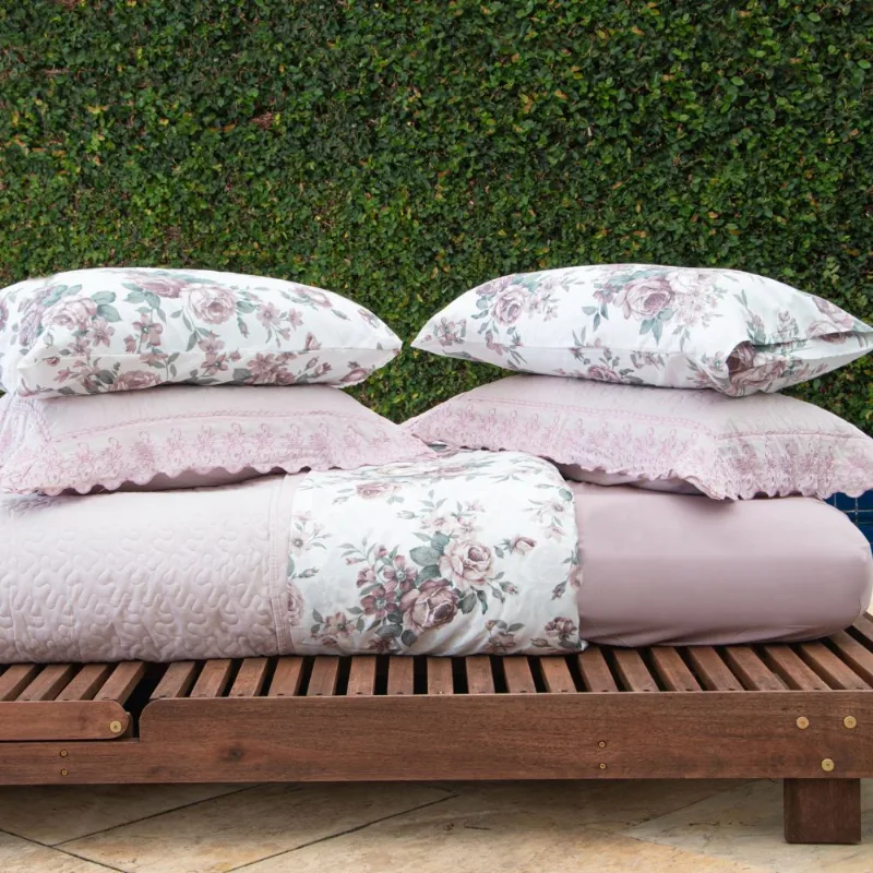 Jogo de Cama Cotton Touch Casal Felicitta 4Pçs Hiper Têxtil